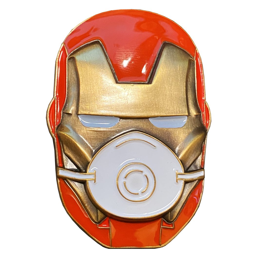 Iron mask Man Super Hero Pin Doctor Nurse EMT Hospital ICU cancer DL5-17 - www.ChallengeCoinCreations.com