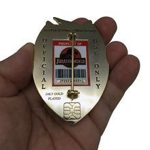 Load image into Gallery viewer, Jurassic World 24 KT Gold Plated Security Supervisor Badge Serialized 1-50 JWG