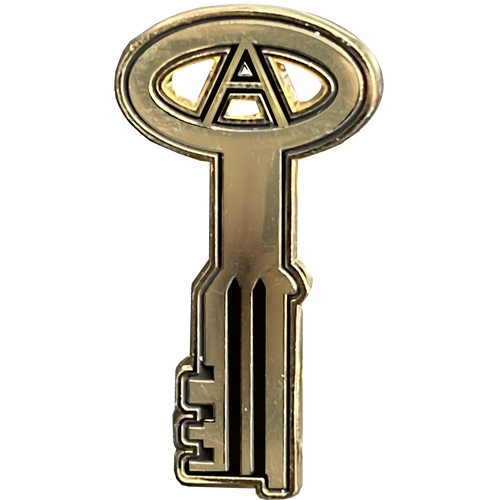 24KT Gold plated Correctional Officer Jail Prison Key pin CO Corrections Thin Gray Line BL15-014 - www.ChallengeCoinCreations.com