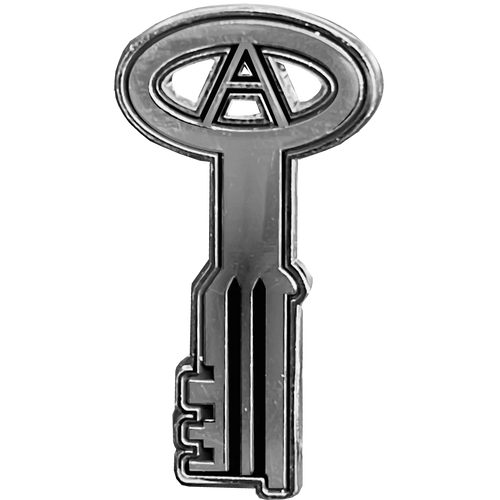 Sterling Silver plated Correctional Officer Jail Prison Key pin CO Corrections Thin Gray Line PBX-005-C P-192C