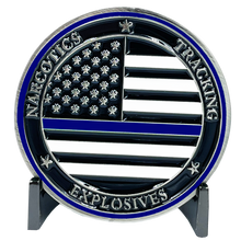 Load image into Gallery viewer, K9 Police Officer Narcotics Tracking Explosives Thin Blue Line LAPD ATF DEA ICE HSI NYPD FBI EL3-004 - www.ChallengeCoinCreations.com