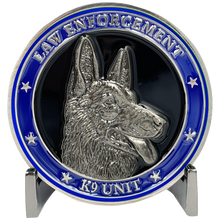 Load image into Gallery viewer, K9 Police Officer Narcotics Tracking Explosives Thin Blue Line LAPD ATF DEA ICE HSI NYPD FBI EL3-004 - www.ChallengeCoinCreations.com