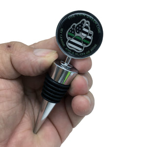 Canine K-9 K9 Thin Green Line Sheriff LEO CBP Border Patrol Army Wine Stopper Collectable Gift - www.ChallengeCoinCreations.com