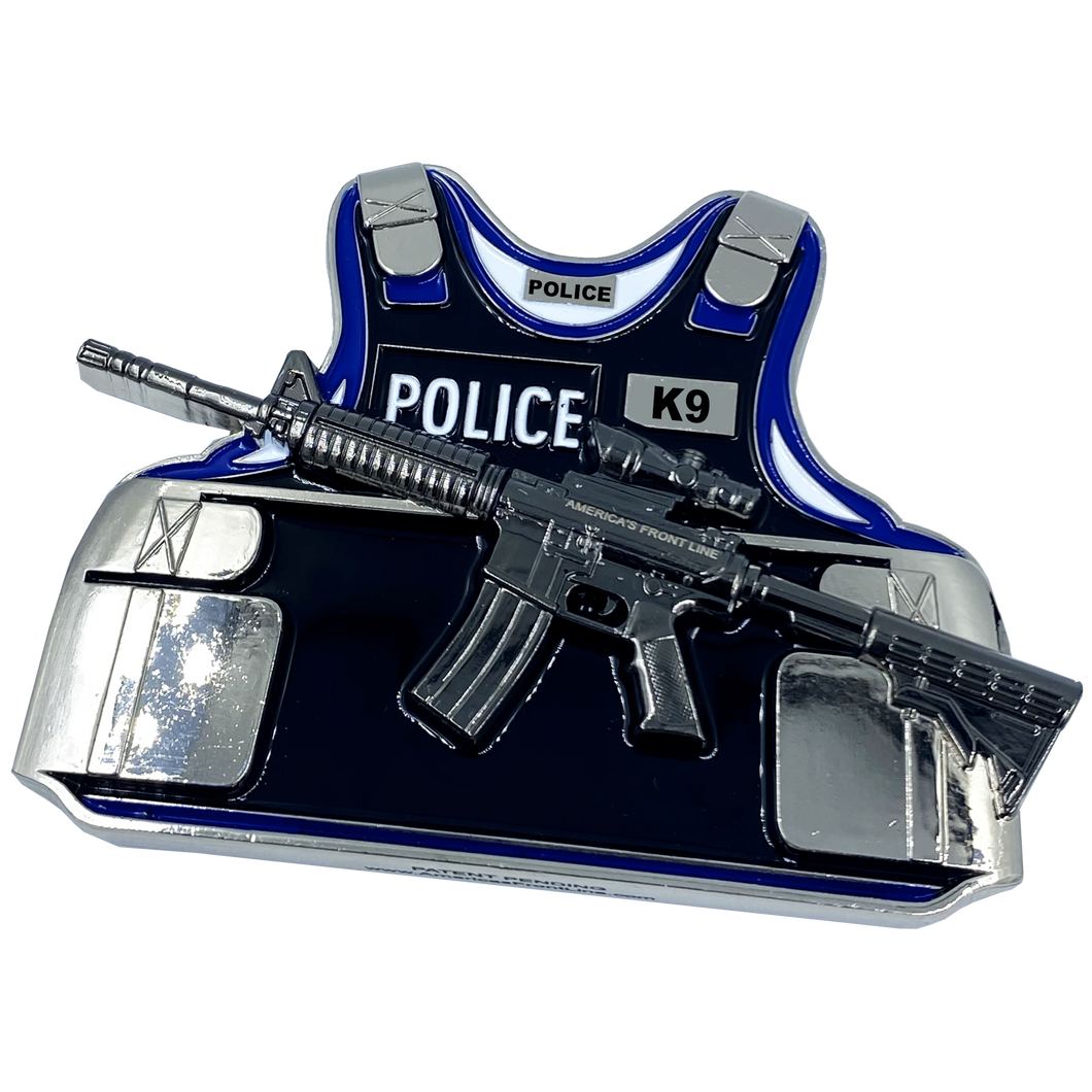 K9 POLICE CANINE OFFICER M4 Body Armor 3D self standing Police Department BL16-017 - www.ChallengeCoinCreations.com