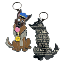 Load image into Gallery viewer, K9 Prayer keychain for Canine Officer challenge coin style police LL-007 - www.ChallengeCoinCreations.com