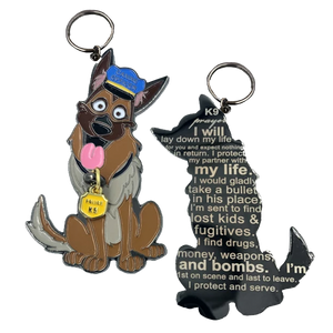 K9 Prayer keychain for Canine Officer challenge coin style police LL-007 - www.ChallengeCoinCreations.com