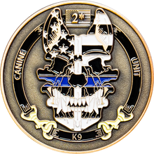 Load image into Gallery viewer, CBP Officer Canine Enforcement K9 Thin Blue Line Challenge Coin Field Operations OFO GL11-004