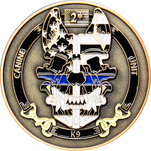 CBP Officer Canine Enforcement K9 Thin Blue Line Challenge Coin Field Operations OFO GL11-004