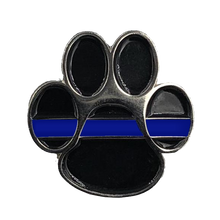 Load image into Gallery viewer, K9 Paw Thin Blue Line Canine Lapel Pin CL5-003 - www.ChallengeCoinCreations.com