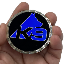 Load image into Gallery viewer, K9 Police Thin Blue Line Challenge Coin Fist Paw Bump E-009 - www.ChallengeCoinCreations.com