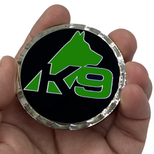 Load image into Gallery viewer, K9 Police Thin Green Line Challenge Coin Fist Paw Bump CBP Border Patrol Marines Army Deputy Sheriff EL6-004 - www.ChallengeCoinCreations.com