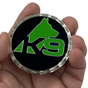 K9 Police Thin Green Line Challenge Coin Fist Paw Bump CBP Border Patrol Marines Army Deputy Sheriff EL6-004 - www.ChallengeCoinCreations.com