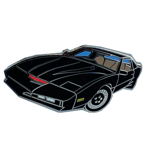 KITT Knight Rider Pin with red glitter scanner and 2 pin posts and deluxe pin clasps KK-022 - www.ChallengeCoinCreations.com