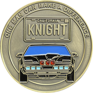 Knight Rider license plate KITT voice box Challenge Coin with serial number BL13-008 - www.ChallengeCoinCreations.com