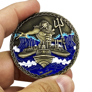 AA-020 King Neptune Marine Patrol Thin Blue Line Police CBP Air and Marine Coast Guard Challenge Coin - www.ChallengeCoinCreations.com