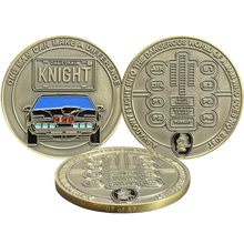 Load image into Gallery viewer, Knight Rider license plate KITT voice box Challenge Coin with serial number BL13-008 - www.ChallengeCoinCreations.com