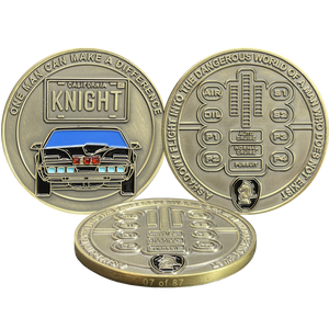 Knight Rider license plate KITT voice box Challenge Coin with serial number BL13-008 - www.ChallengeCoinCreations.com