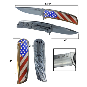 American Flag pocket knife Police Law Enforcement First Responder Rescue Tactical Survival Military Veteran USA BL1-02 - www.ChallengeCoinCreations.com