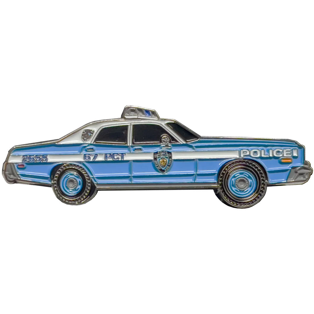 NYPD Vintage Police Car Challenge Coin New York City Police Officer Serpico Kojak era GL7-002