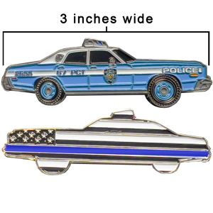 NYPD Vintage Police Car Challenge Coin New York City Police Officer Serpico Kojak era GL7-002