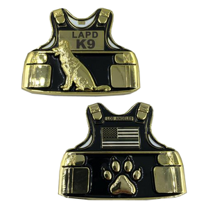 LAPD K9 Body Armor Police Challenge Coin L-07 - www.ChallengeCoinCreations.com