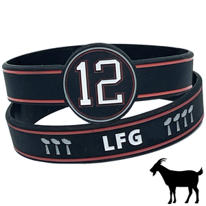 LFG Brady inspired 12 GOAT 7 Trophy Silicon Bracelet (BLUE) BL3-012 - www.ChallengeCoinCreations.com