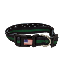 Load image into Gallery viewer, Classic Thin Green Line Dog Collar Border Patrol Sheriff Deputy Honor First - www.ChallengeCoinCreations.com