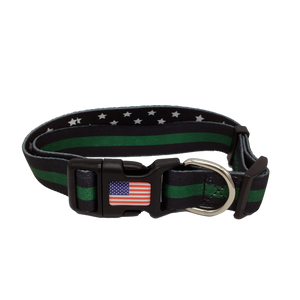 Classic Thin Green Line Dog Collar Border Patrol Sheriff Deputy Honor First - www.ChallengeCoinCreations.com