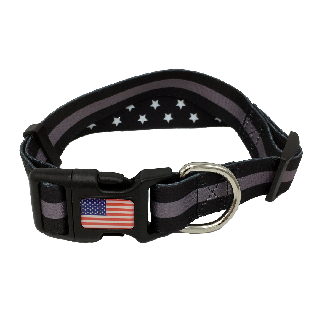 Classic Thin Grey Gray Line Dog Collar CO Corrections Correctional Officer Jailer - www.ChallengeCoinCreations.com