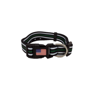 Thin Green Line Dog Collar Border Patrol Sheriff Deputy Honor First - www.ChallengeCoinCreations.com