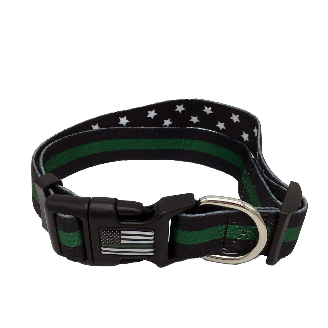 Classic Thin Green Line Dog Collar Border Patrol Sheriff Deputy Honor First - www.ChallengeCoinCreations.com