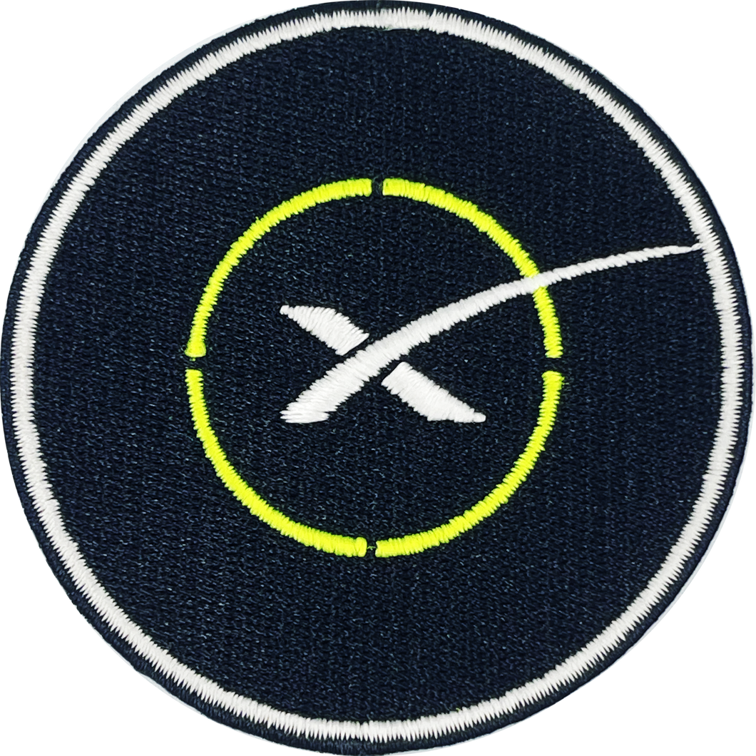 SpaceX Landing Pad Landing Zone iron-on patch OCISLY JRTI BL13-019 - www.ChallengeCoinCreations.com