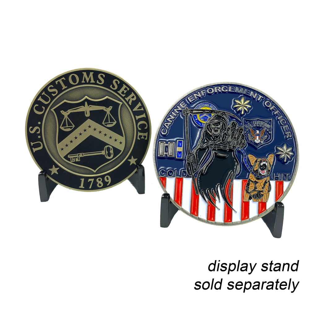 Legacy US Customs Service Canine Enforcement Officer Treasury Department Inspector K9 Challenge Coin BB-010 - www.ChallengeCoinCreations.com