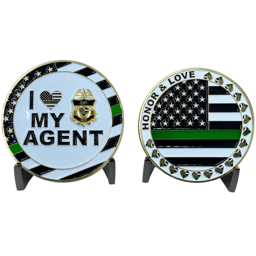 I Love My Agent Border patrol Wife Thin Green Line CBP Challenge Coin CL3-06 - www.ChallengeCoinCreations.com