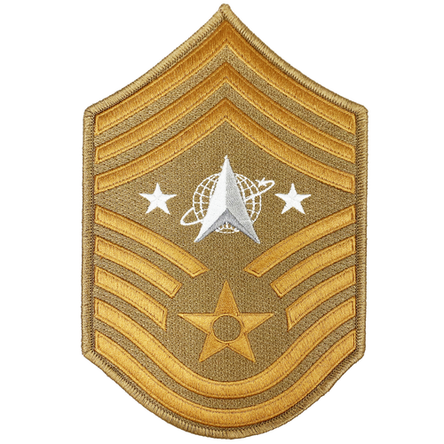 United States Space Force Lunar Desert Camo Moon Patch U.S.Department of Air Force Senior Enlisted Advisor Chief Master Sergeant Rank DL3-09 - www.ChallengeCoinCreations.com