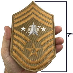 United States Space Force Lunar Desert Camo Moon Patch U.S.Department of Air Force Senior Enlisted Advisor Chief Master Sergeant Rank DL3-09 - www.ChallengeCoinCreations.com