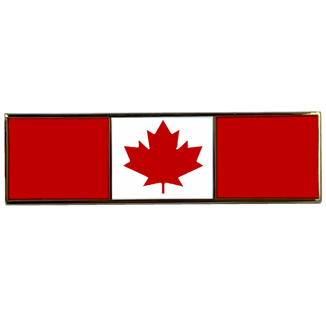 Canadian Flag MAPLE LEAF Merit Commendation Bar Pin Police, Military, Deputy Sheriff, Law Enforcement, Federal Agent BL10-015 - www.ChallengeCoinCreations.com