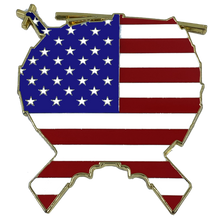 Load image into Gallery viewer, Yuge Glock and 1911 American Flag Donald Trump POTUS MAGA Marine One 1 helicopter Challenge Coin MC-004 - www.ChallengeCoinCreations.com