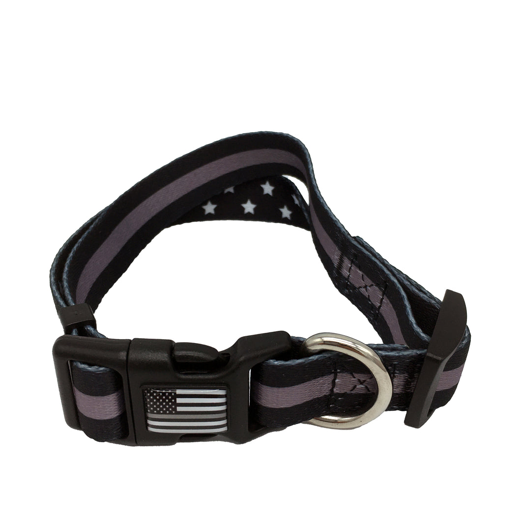 Classic Thin Grey Gray Line Dog Collar CO Corrections Correctional Officer Jailer - www.ChallengeCoinCreations.com