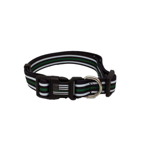 Thin Green Line Dog Collar Border Patrol Sheriff Deputy Honor First - www.ChallengeCoinCreations.com