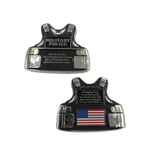 MP Body Armor Challenge Coin Military Police Marines, Army, Air Force, Coast Guard, Navy E-010 - www.ChallengeCoinCreations.com