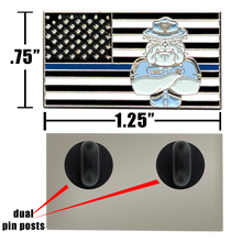 Load image into Gallery viewer, Massachusetts State Police BULLDOG MSP Trooper Thin Blue Line Flag Lapel Pin PBX-003-I P-003C