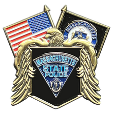 Load image into Gallery viewer, Massachusetts State Police MSP Trooper American Flag Lapel Pin GL4-015 P-134