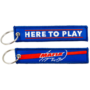 BUFFALO MAFIA HERE TO PLAY Spirit Keychain or Luggage Tag or zipper pull EL11-020 LKC-102