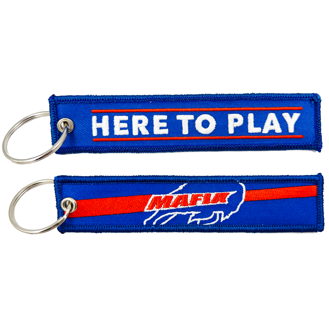 BUFFALO MAFIA HERE TO PLAY Spirit Keychain or Luggage Tag or zipper pull EL11-020 LKC-102