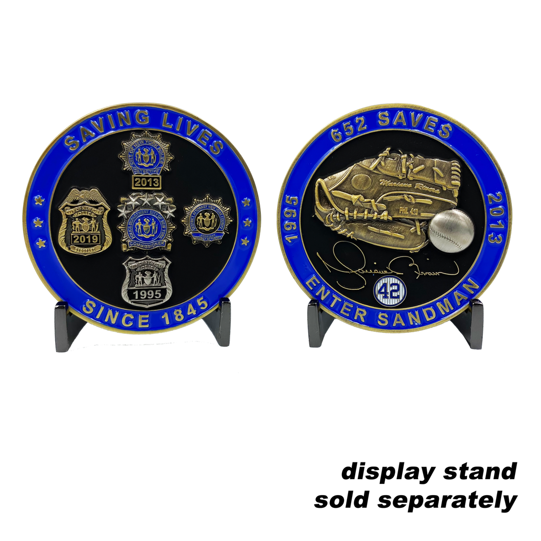 Yankees Mariano Rivera inspired NYPD tribute challenge coin police officer detective commissioner BB-016 - www.ChallengeCoinCreations.com
