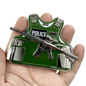 Military POLICE MP MARINES M4 Body Armor 3D self standing Police Challenge Coin Marine Corps Thin Green Line BL14-013 - www.ChallengeCoinCreations.com