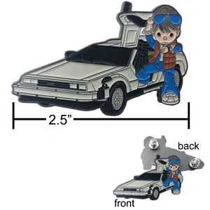Marty McFly Delorean Back to the Future Pin with two posts and deluxe spring loaded clasps HH-017 - www.ChallengeCoinCreations.com