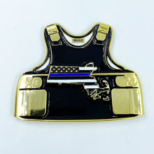 Load image into Gallery viewer, Massachusetts Probation LEO Thin Blue Line Police Body Armor State Flag Challenge Coins CL-AA - www.ChallengeCoinCreations.com