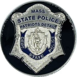 MSP Massachusetts State Police Trooper Stadium Detail Championship Challenge Coin BL12-007 - www.ChallengeCoinCreations.com